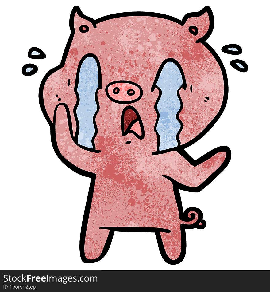 crying pig cartoon. crying pig cartoon