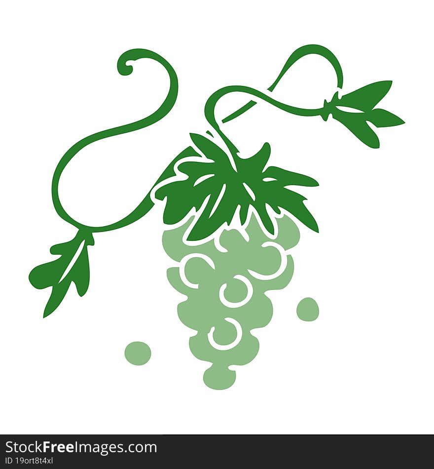 cartoon doodle of grapes on vine