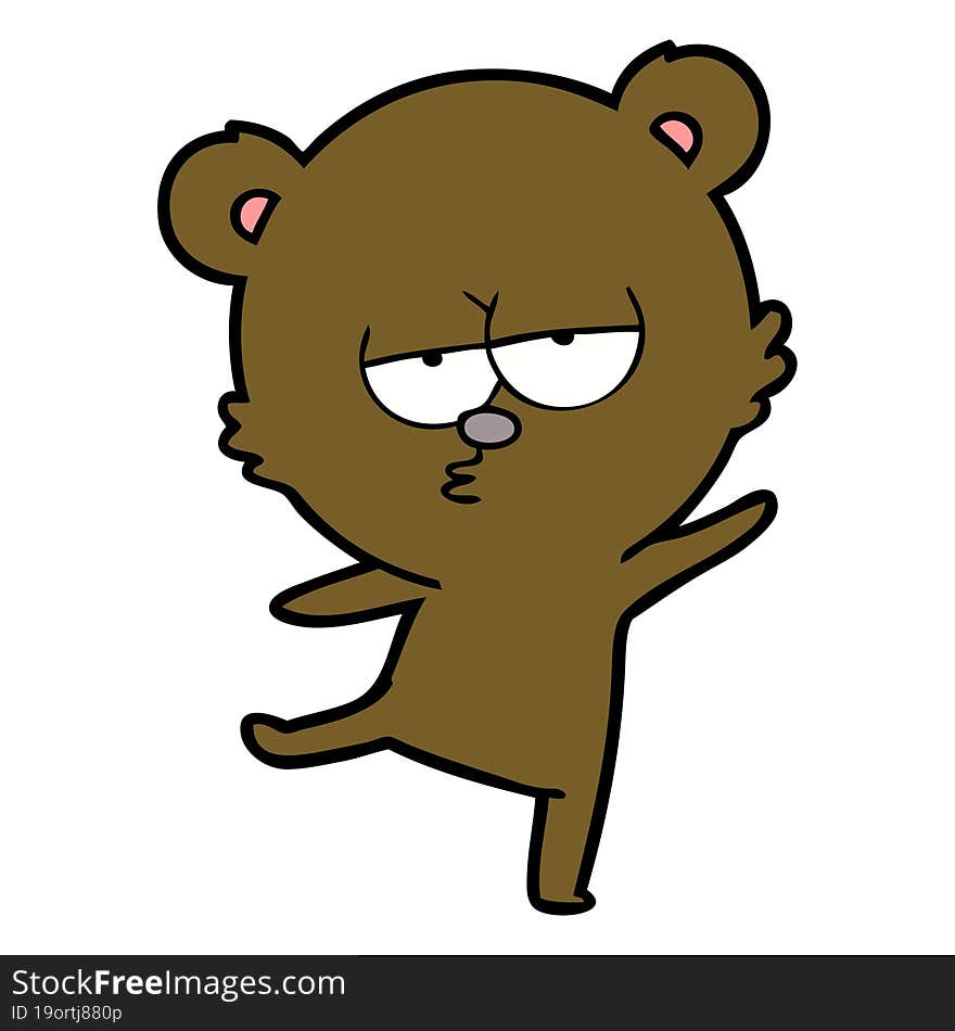 bored bear cartoon. bored bear cartoon