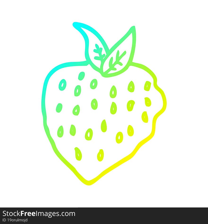 Cold Gradient Line Drawing Cartoon Strawberry