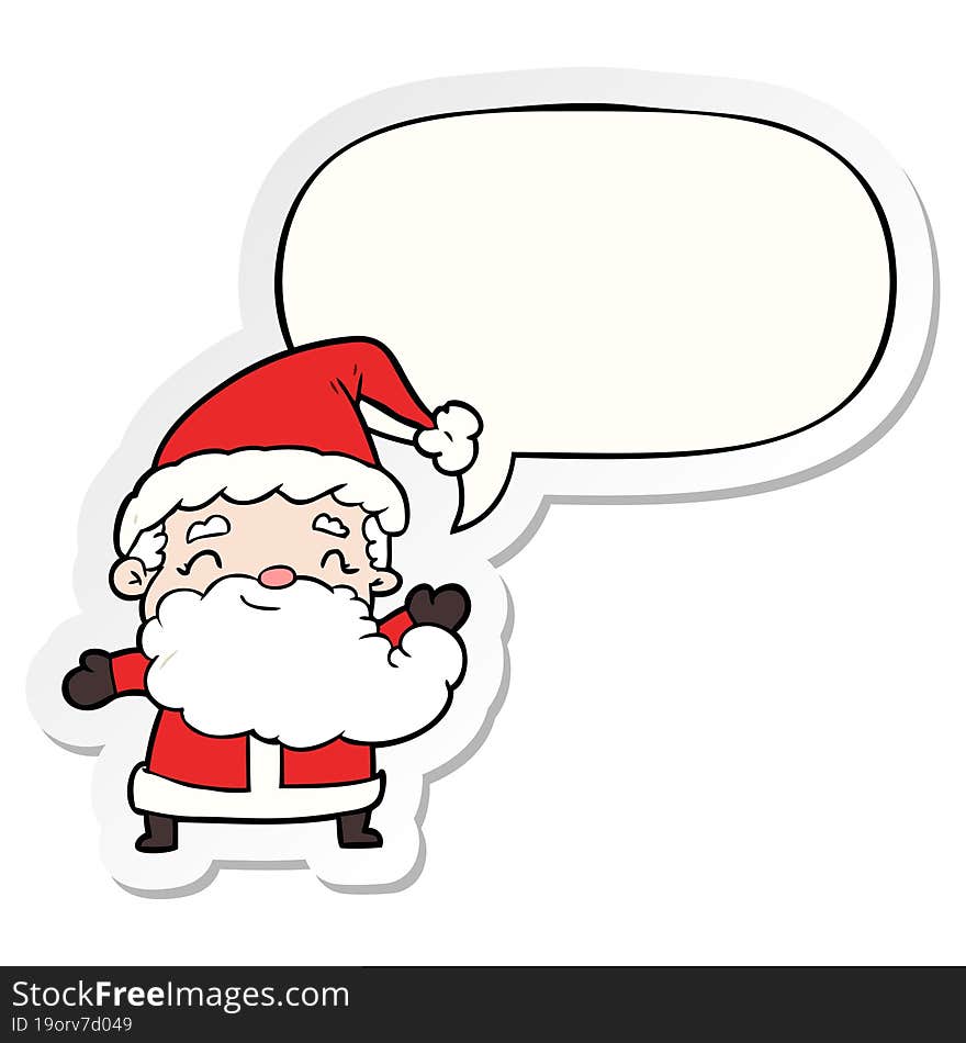 cartoon santa claus and speech bubble sticker