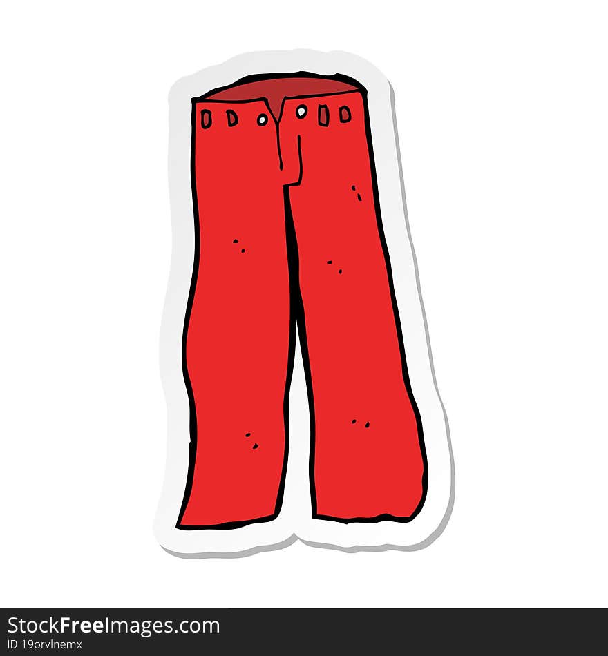 sticker of a cartoon red pants