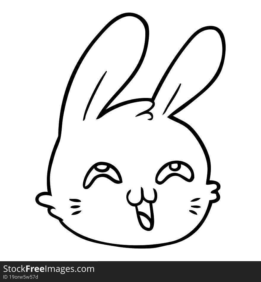 cartoon happy rabbit face. cartoon happy rabbit face