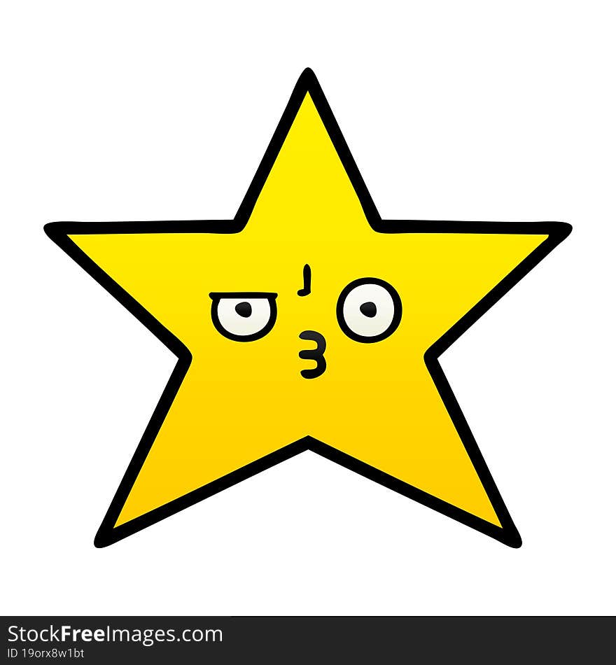 gradient shaded cartoon gold star