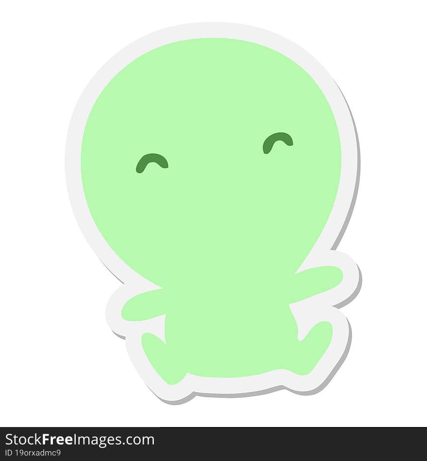 Cute Little Alien Sticker