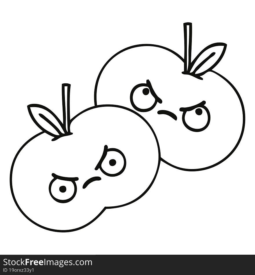 line drawing cartoon juicy apple