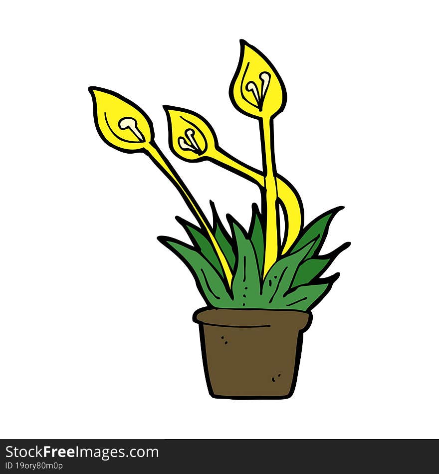 cartoon orchid plant