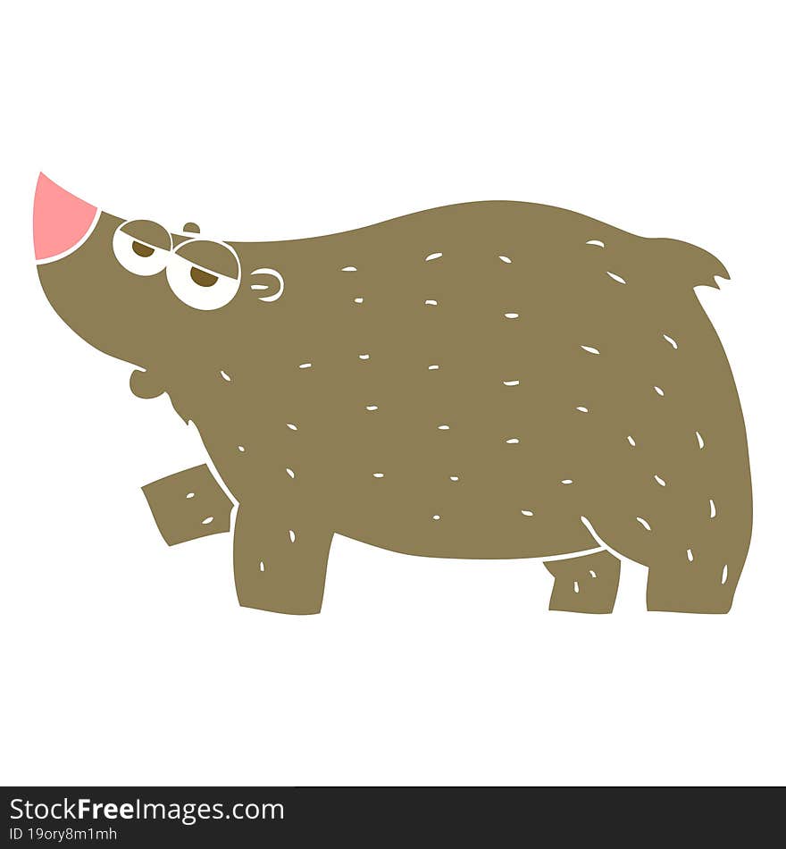 flat color illustration of bear. flat color illustration of bear