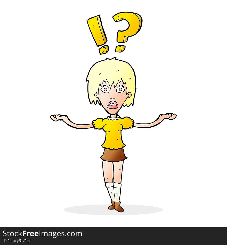 cartoon woman asking question