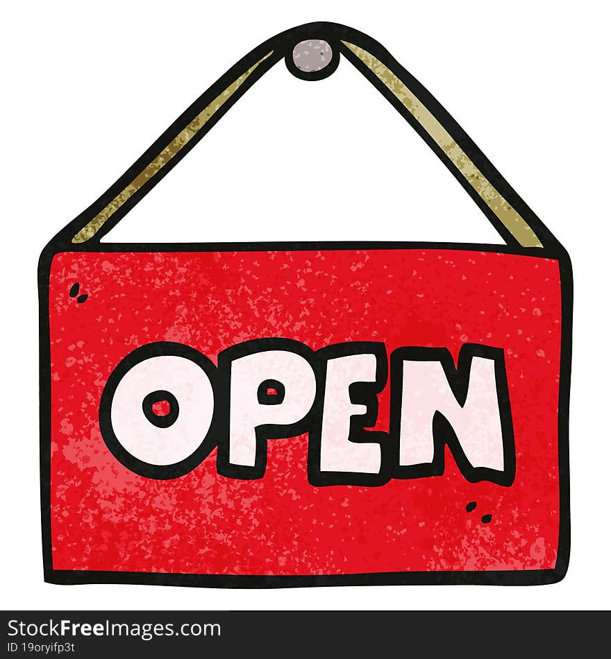 cartoon doodle open sign