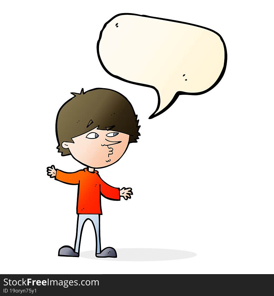 Cartoon Curious Man With Speech Bubble