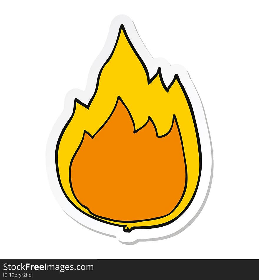 sticker of a cartoon fire