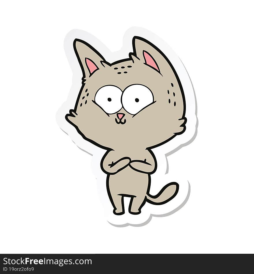 sticker of a cartoon cat