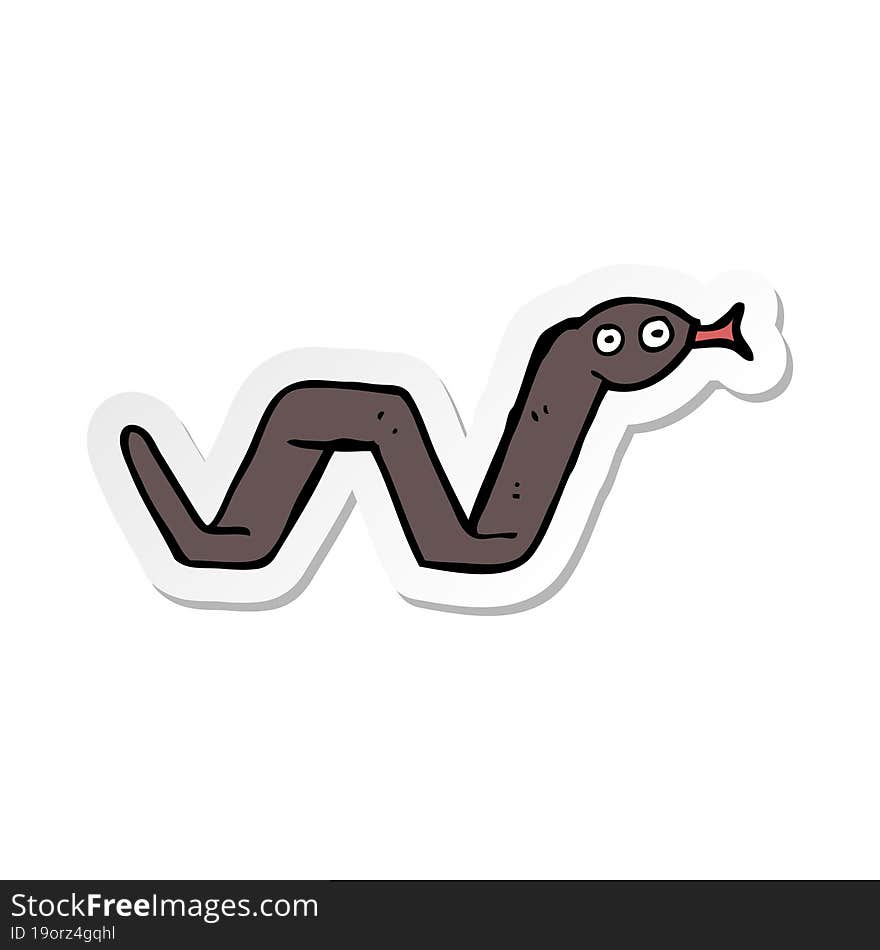 Sticker Of A Funny Cartoon Snake