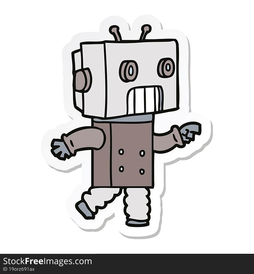 sticker of a cartoon robot