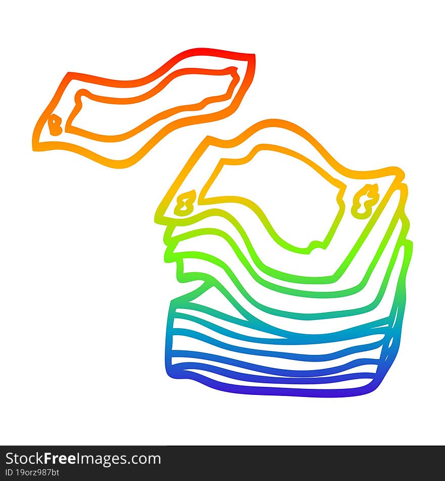 rainbow gradient line drawing cartoon money