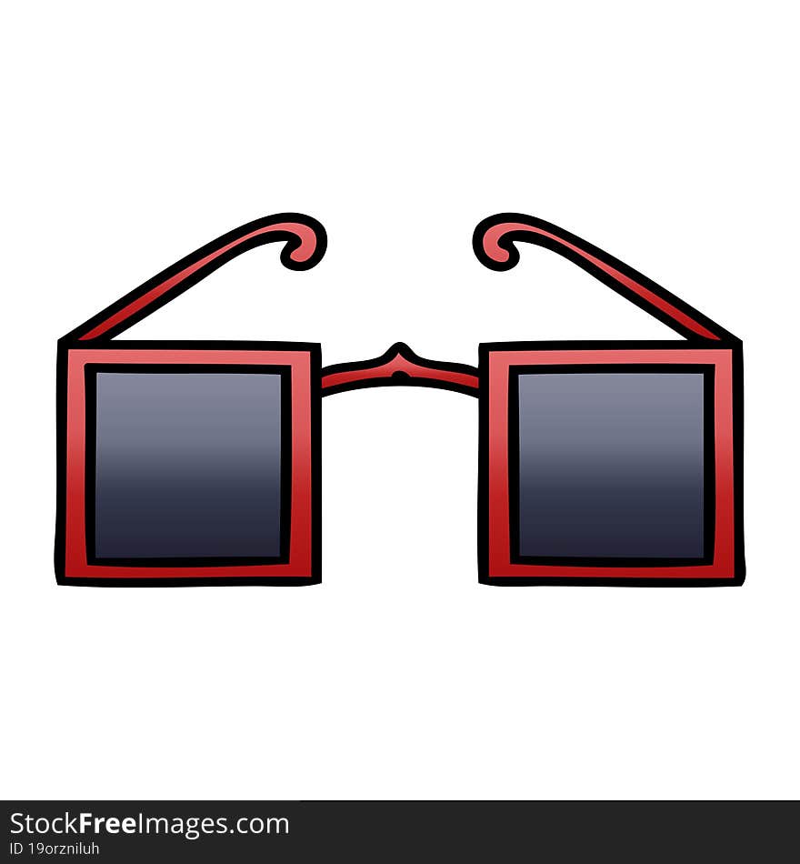 gradient shaded cartoon xray glasses