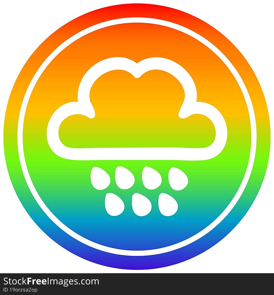 rain cloud circular in rainbow spectrum