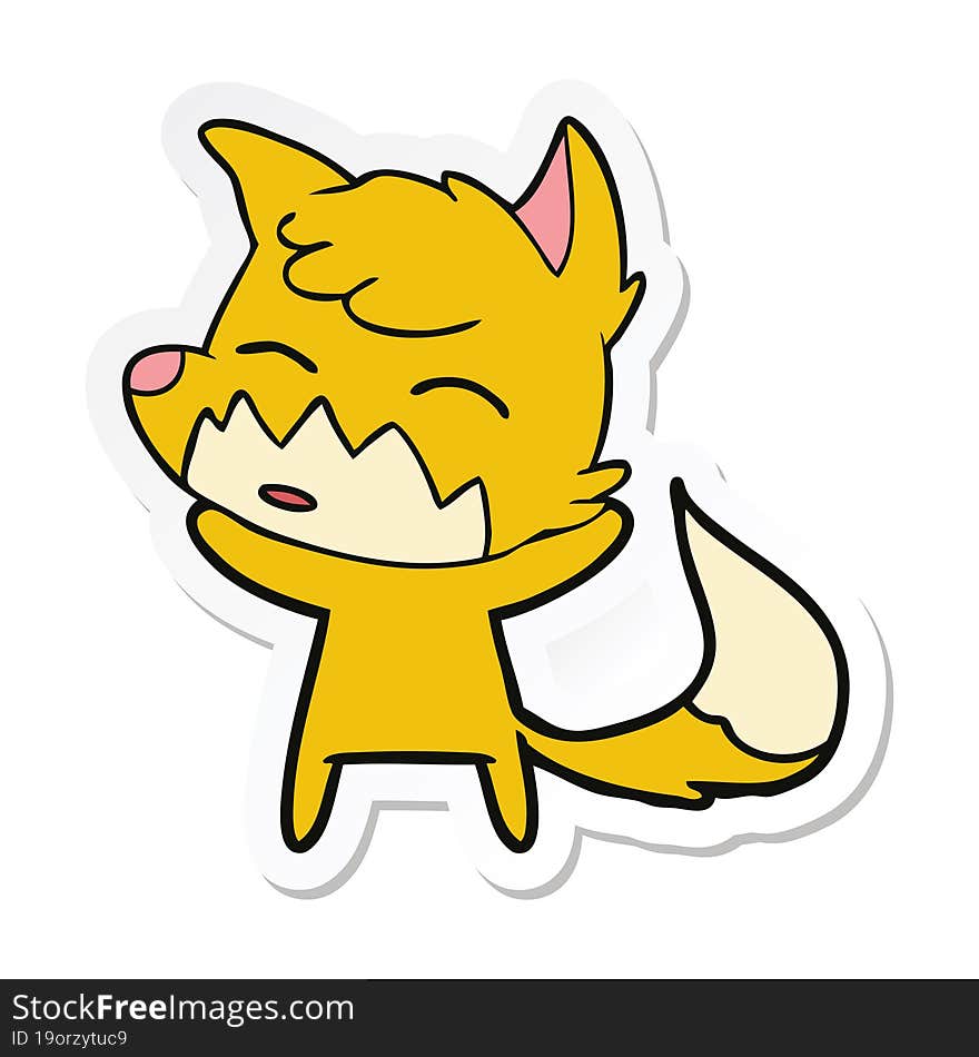 Sticker Of A Cartoon Fox