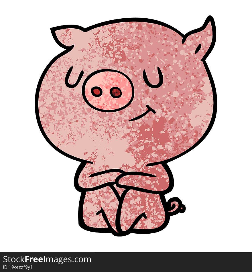 happy cartoon pig. happy cartoon pig