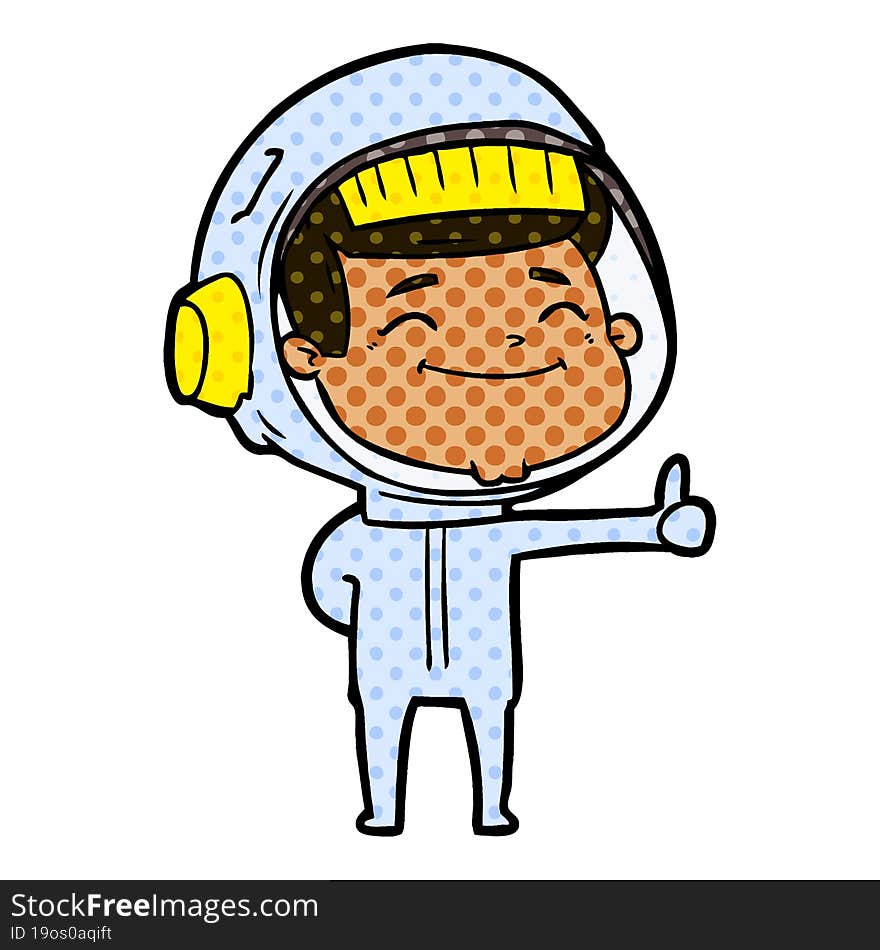 happy cartoon astronaut. happy cartoon astronaut