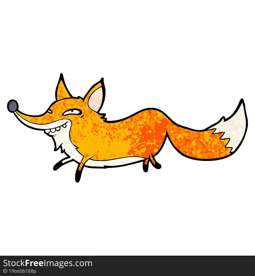 cute cartoon sly fox. cute cartoon sly fox