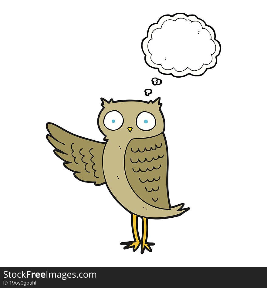 thought bubble cartoon owl