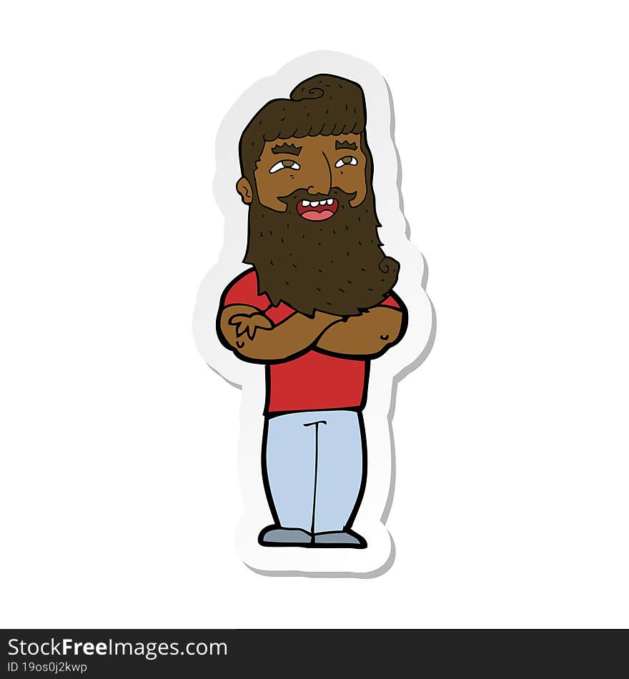 sticker of a cartoon proud man