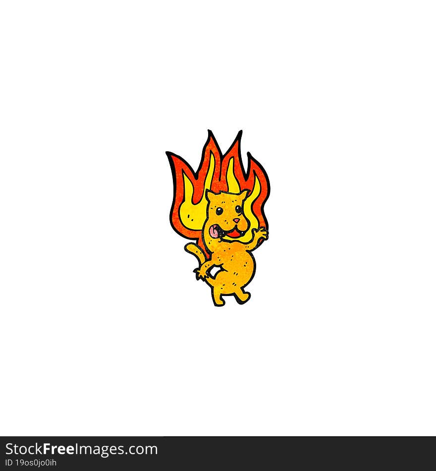 cartoon cat on fire