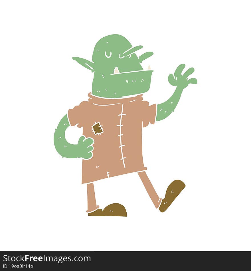 flat color style cartoon goblin