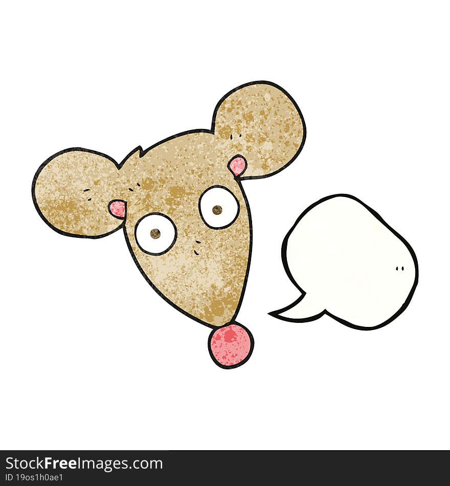 speech bubble textured cartoon mouse