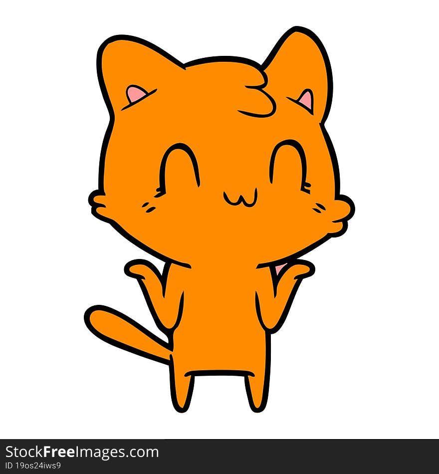 cartoon happy cat. cartoon happy cat