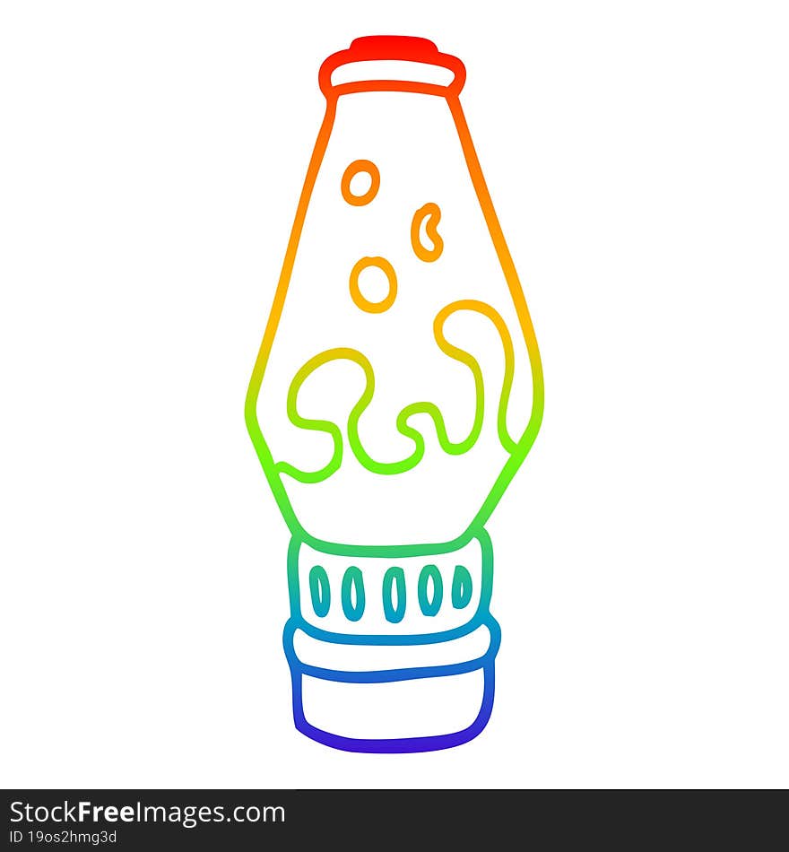 rainbow gradient line drawing of a cartoon lava lamp