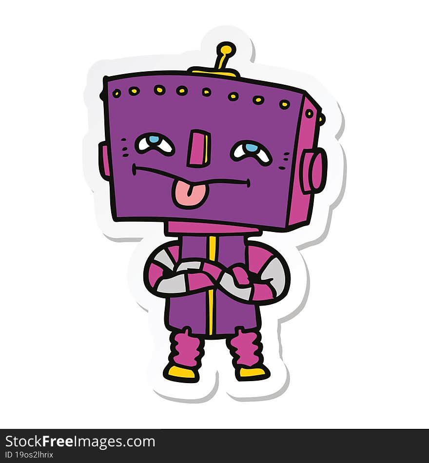 sticker of a cartoon robot