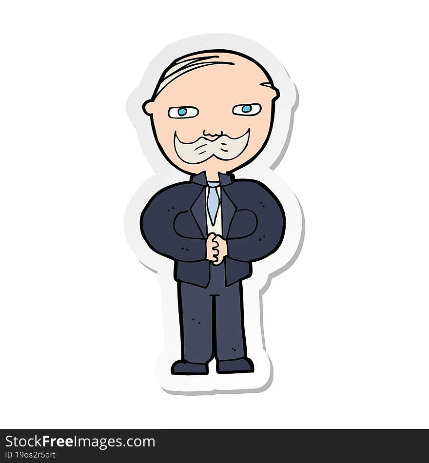 sticker of a cartoon old man with mustache