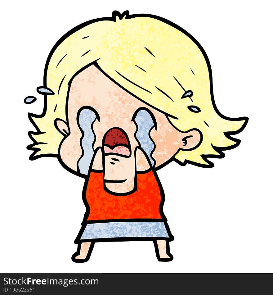 cartoon woman crying. cartoon woman crying