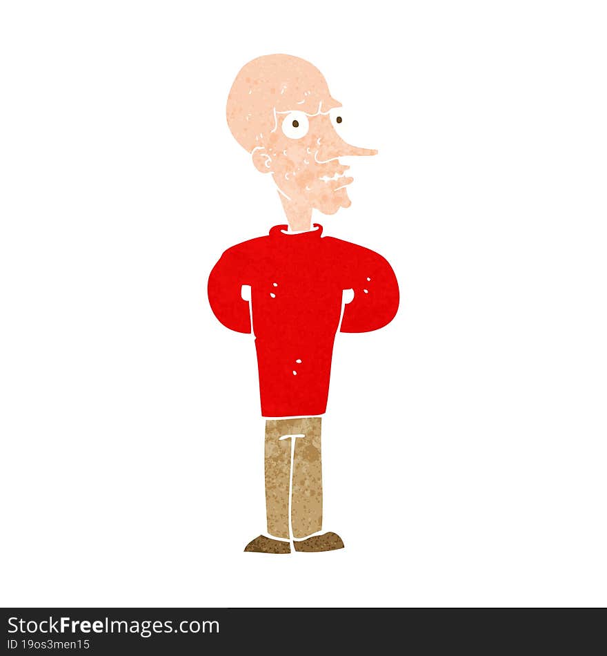 cartoon evil bald man