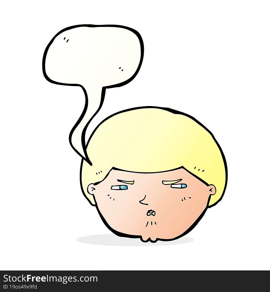 cartoon annoyed man with speech bubble