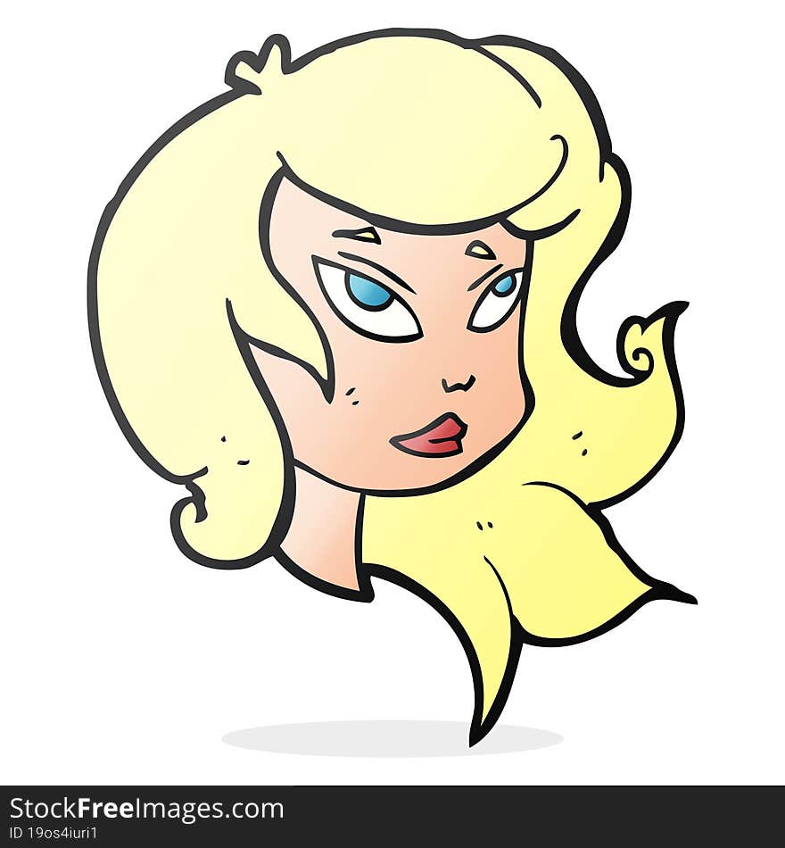 cartoon female face