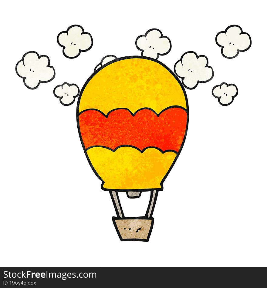 Textured Cartoon Hot Air Balloon