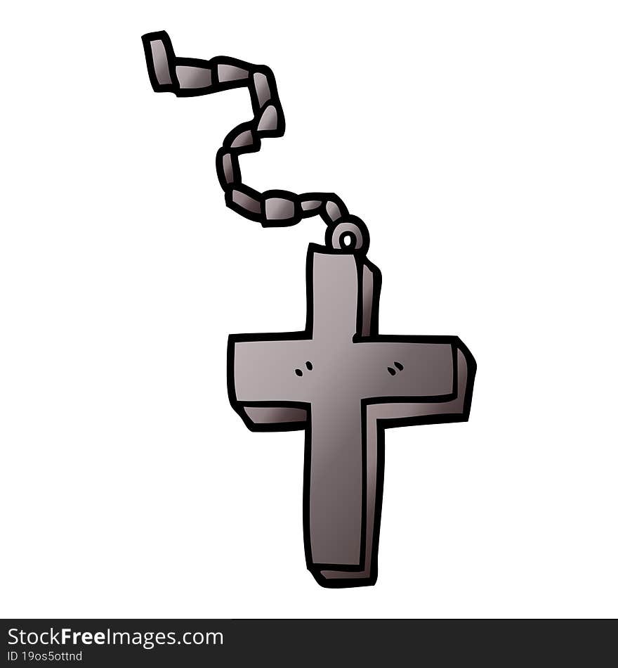 cartoon doodle metal cross