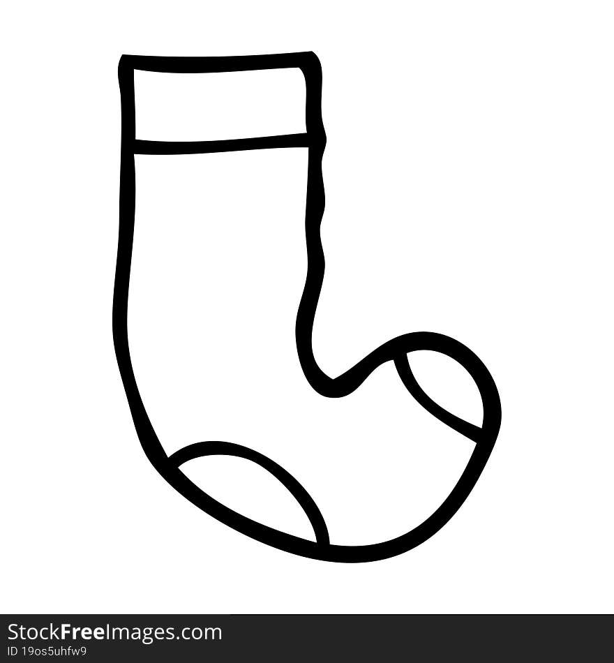 line drawing cartoon sock