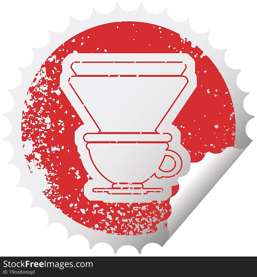 Coffee filter distressed sticker