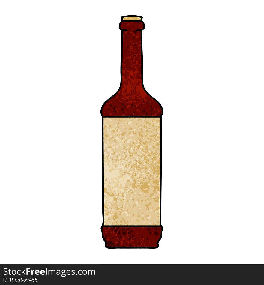 quirky hand drawn cartoon wine bottle