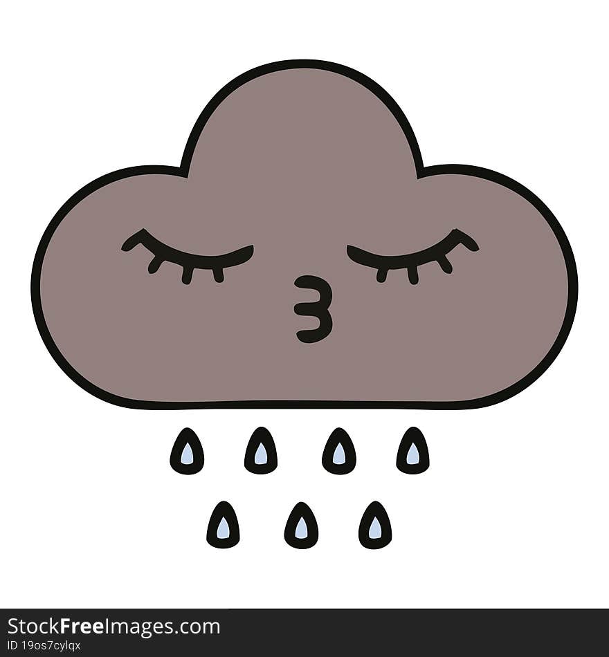 Cute Cartoon Storm Rain Cloud