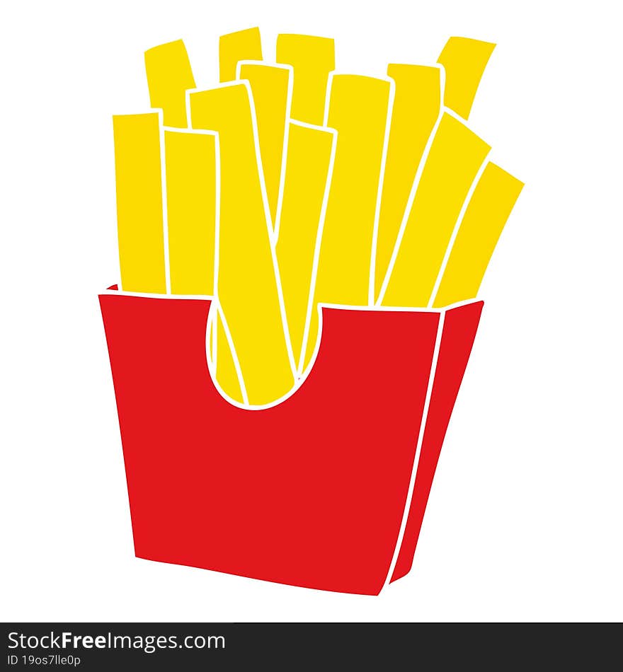 Quirky Hand Drawn Cartoon French Fries