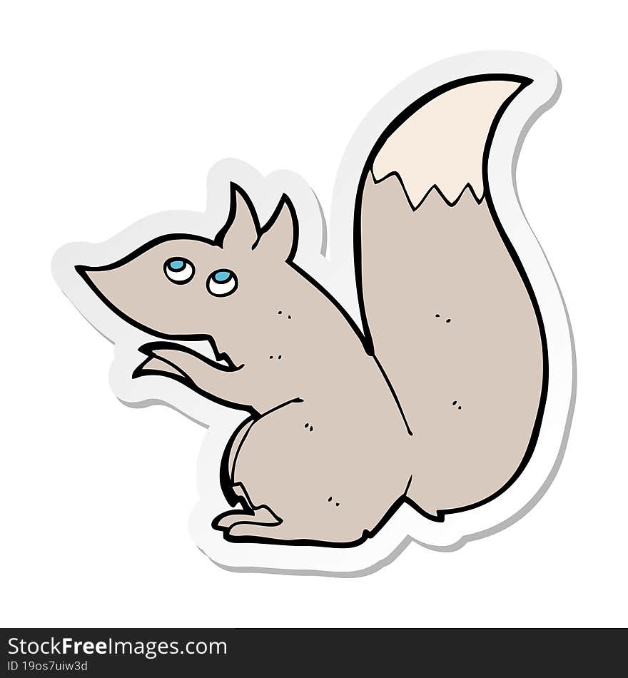 Sticker Of A Cartoon Squirrel