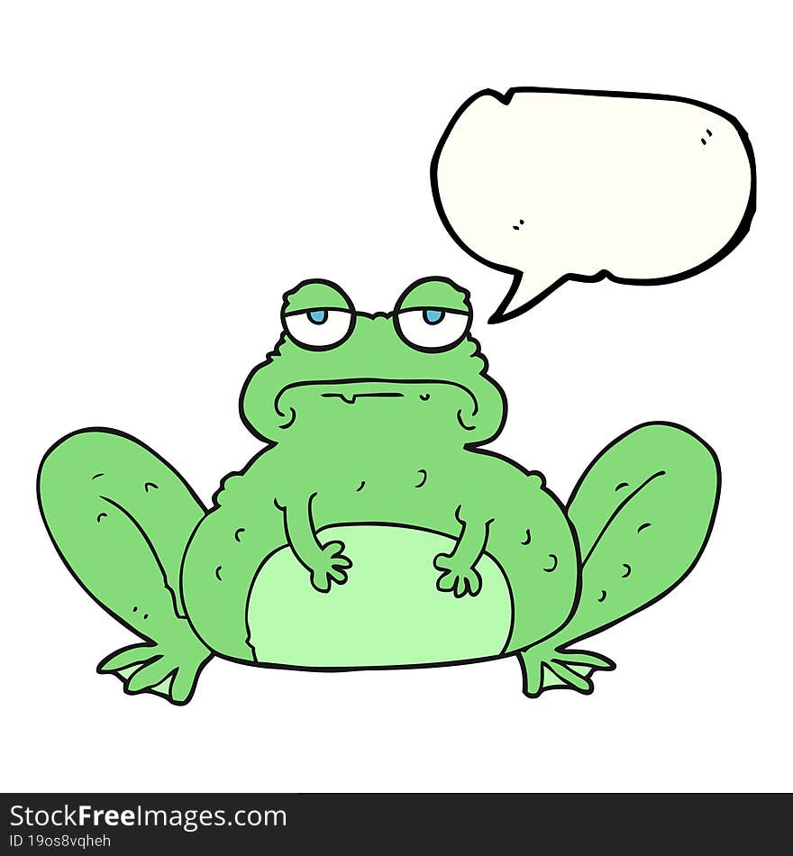 freehand drawn speech bubble cartoon frog