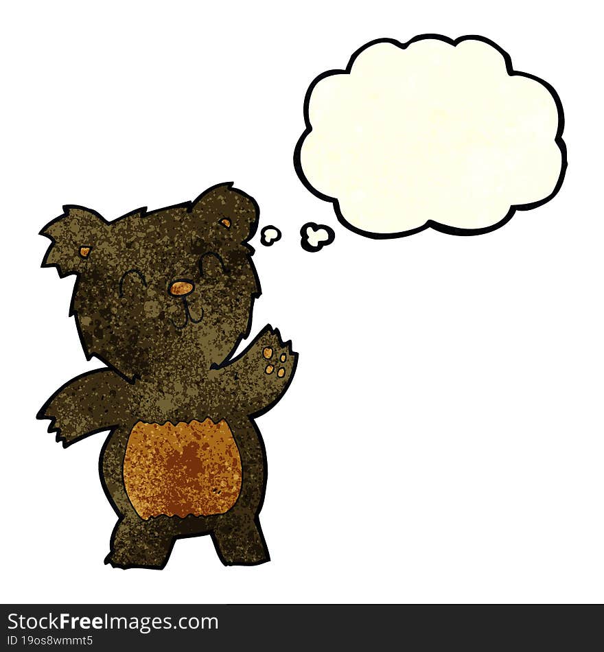 Cartoon Black Bear With Thought Bubble