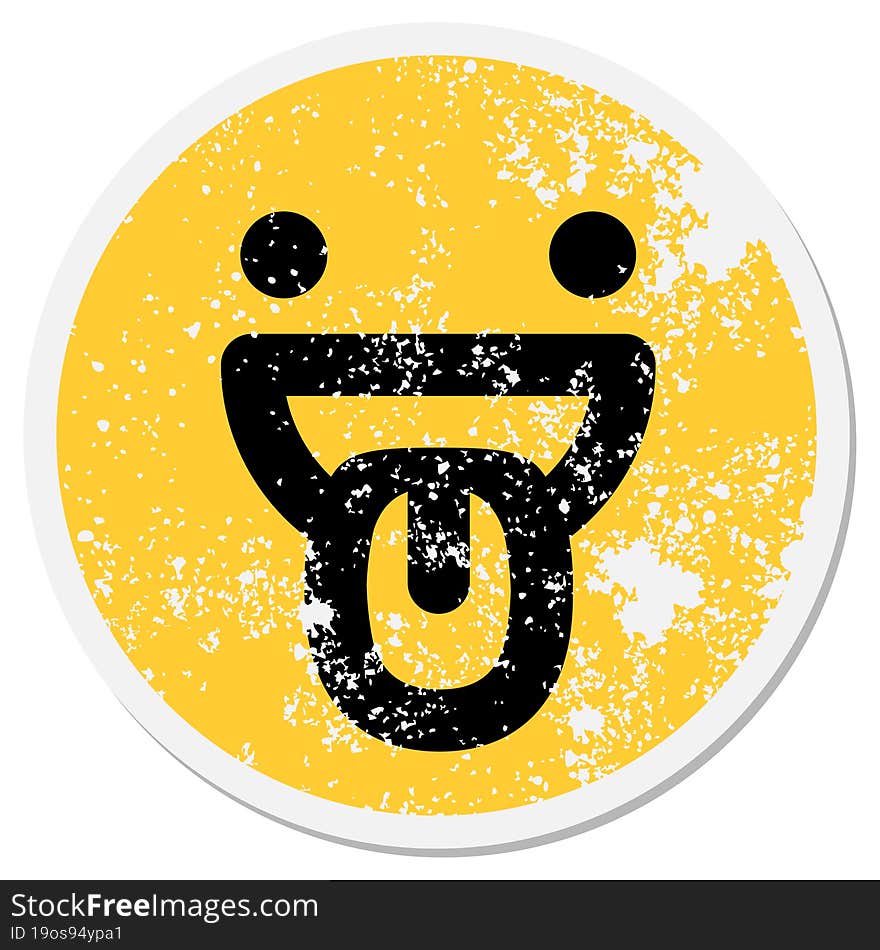 happy face panting circle